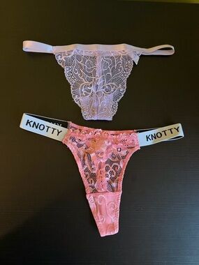 Lace Thong Panty - Pink